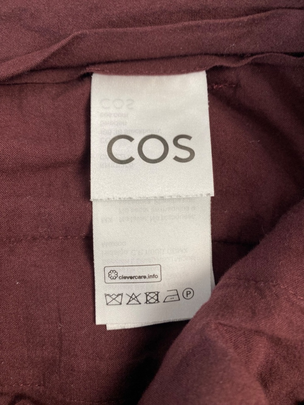 COS Wide Leg Cargo Pant Adjustable Waist Trousers Wool in Burgundy Size 6 - Picture 9 of 12